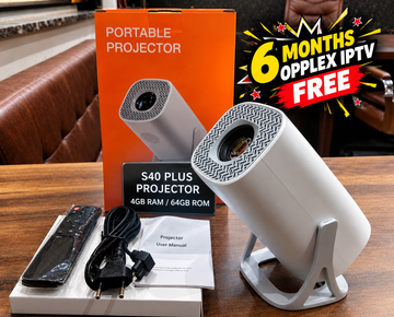 S40 Plus Smart Projector – 4K Support, Android 14.0 , 1920p × 1080p Resulation 4-64 GB
