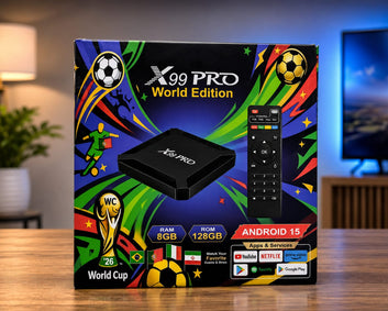 X99 PRO World Edition Android 15 TV Box | 8GB RAM + 128GB ROM | 8K Ultra HD | WiFi Smart Android Box