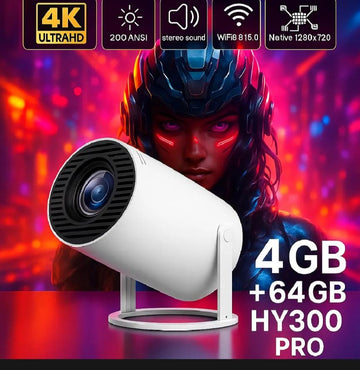 Hy300 Pro Plus Projector Android version 14 With Hd Support 4-64 Memory