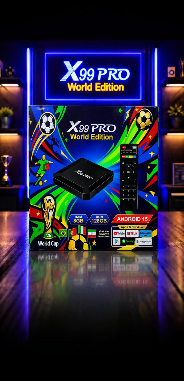 X99 PRO World Edition Android 15 TV Box | 8GB RAM + 128GB ROM | 8K Ultra HD | WiFi Smart Android Box
